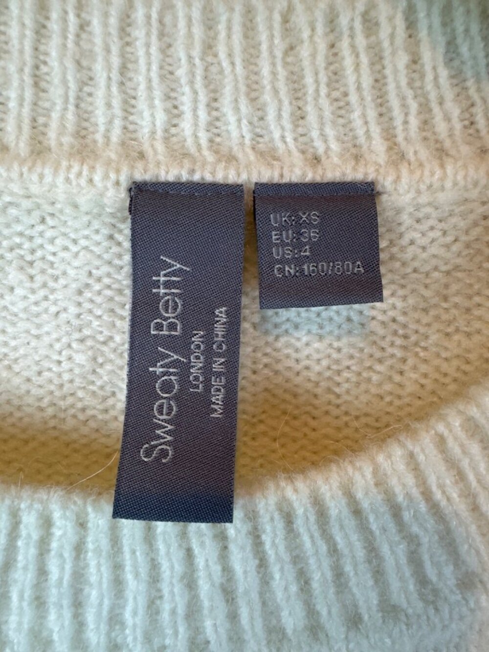 Sweaty Betty Cream Knit Sweater XS Wool Alpaca Blend Cozy Minimalist - Picture 2 of 13